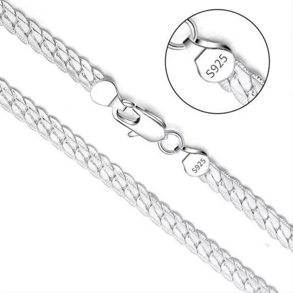 8 Inch 925 Silver Bracelet 5MM Side Chain Bracelet For Woman Man Fashion Jewelry - Picture 3 of 3